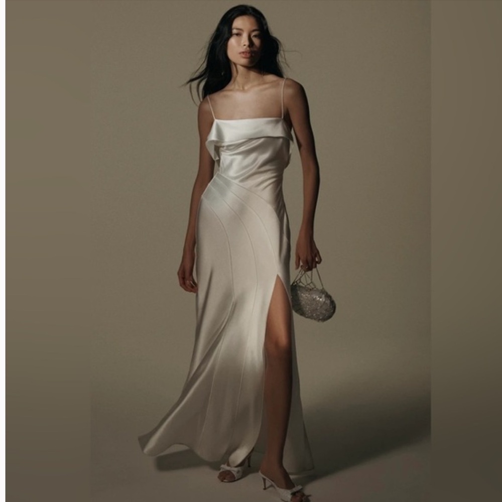 Anthropologie Acler Zetland Bias-Cut Side-Slit Maxi Dress size 4 NWT